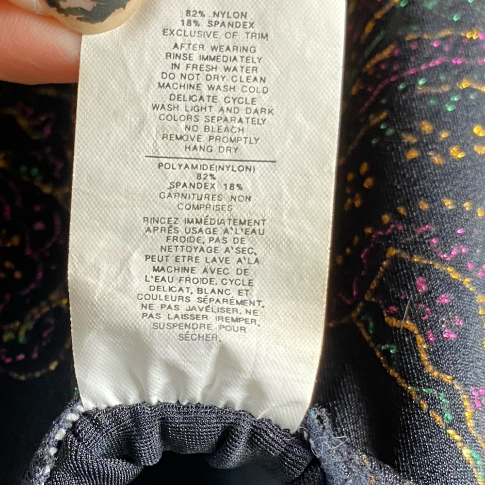 Vintage 80s Danskin Metallic Paisley Leotard Festival Rave Bodysuit Small - Picture 5 of 6
